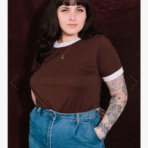 🌈Big Bud Press fudgesicle brown ringer tee🌈